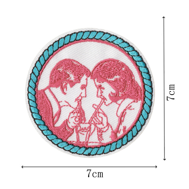 Wholesale Bar theme colorful English letter embroidered patch